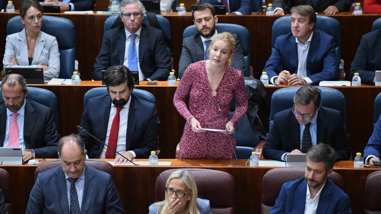 La diputada del PP Elisa Adela Vigil interviene durante una sesión plenaria en la asamblea madrileña. EP/Archivo.