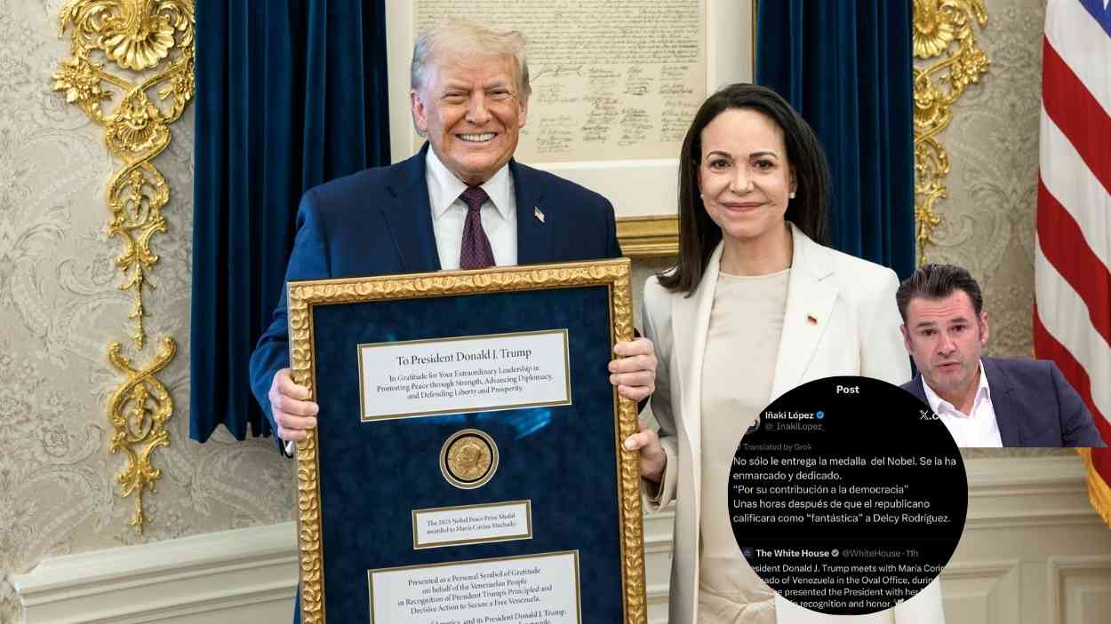 El presentador de laSexta, Iñaki López, reacciona al intento de entrega del Premio Nobel de María Corina Machado a Donald Trump. 