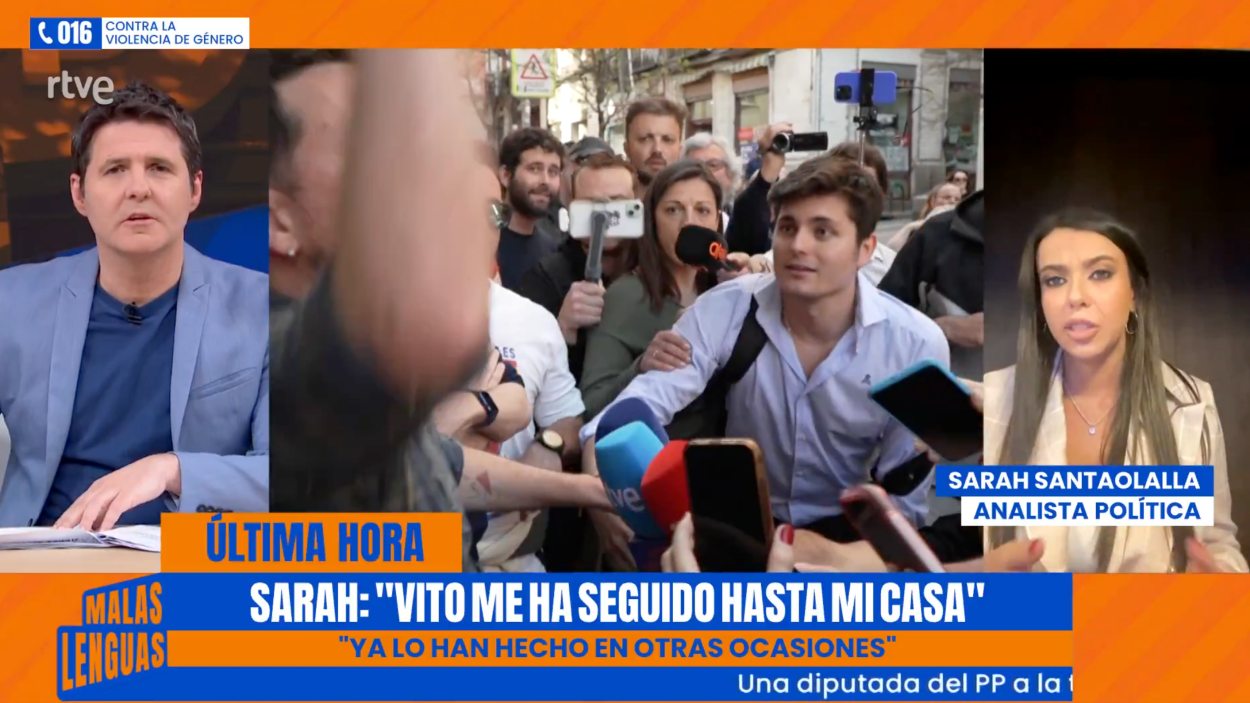 Jesús Cintora y Sarah Santaolalla en 'Malas Lenguas'