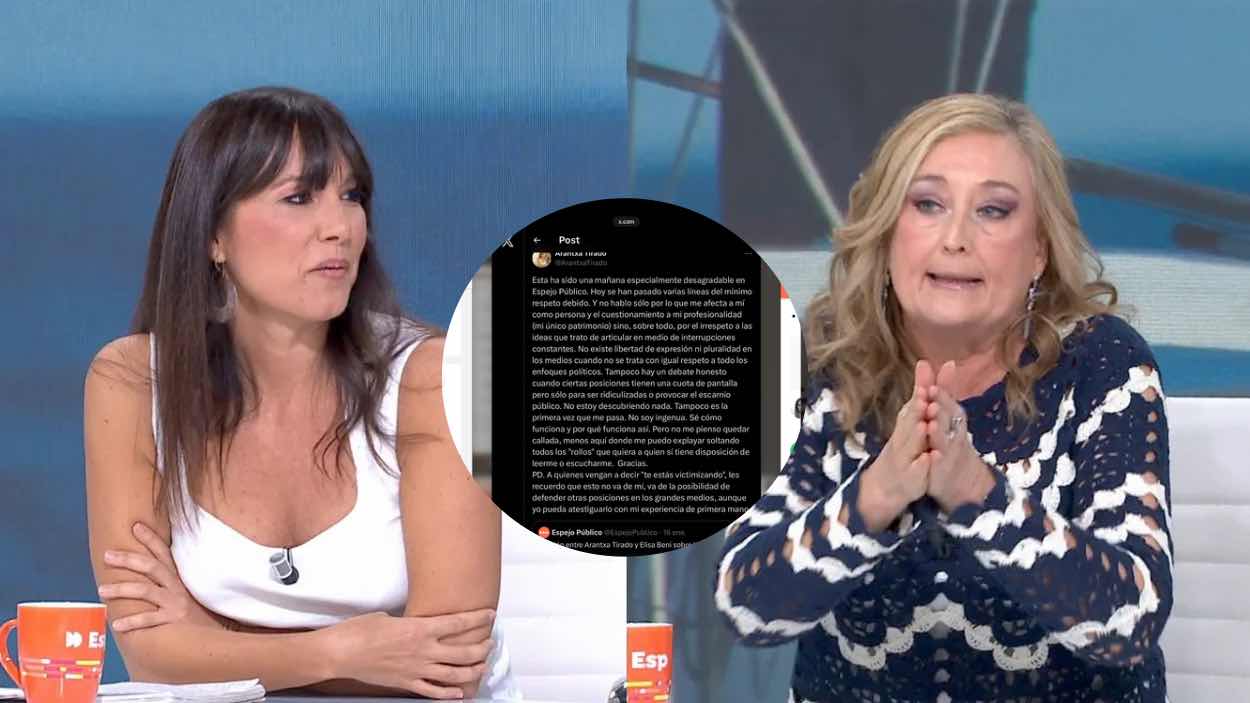 El comunicado de la politóloga Arantxa Tirado tras el tenso enfrentamiento con Elisa Beni en ‘Espejo Público’.