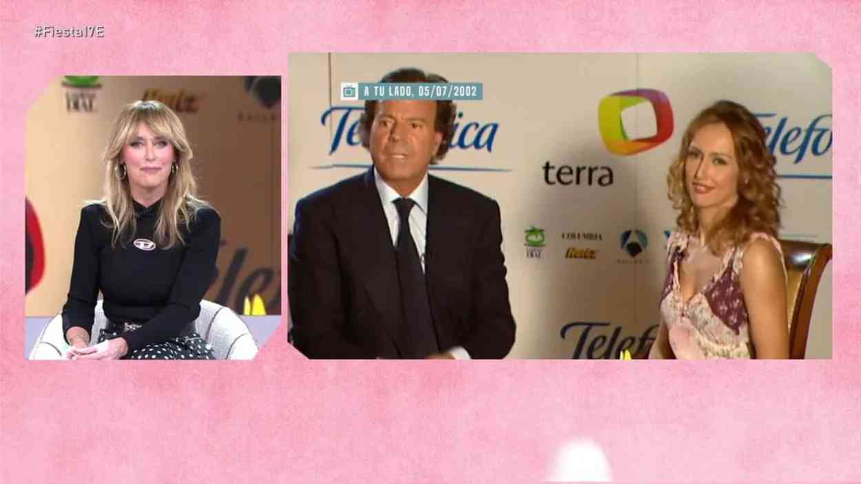 La presentadora Emma García reacciona a su entrevista a Julio Iglesias hace 20 años. Telecinco