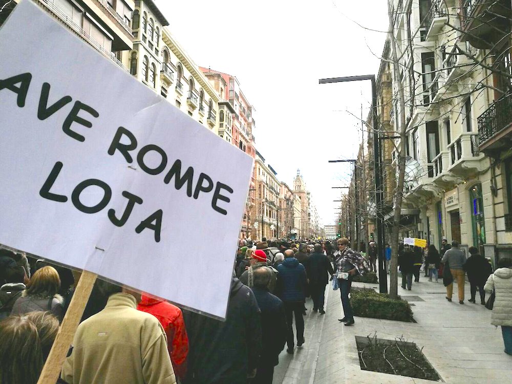 Imagen de la manifestación de este domingo en Granada.