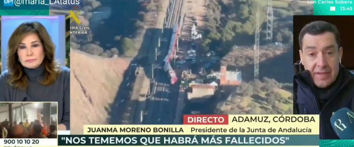 Moreno Bonilla frena en directo a Ana Rosa tras intenta cargar contra el Gobierno por el accidente ferroviario en Adamuz