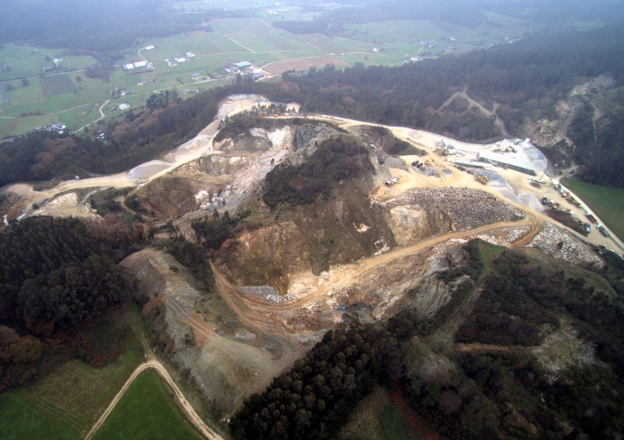 Imagen de la superficie que ocupa la cantera A Trinidade (Foto: www.adega.gal).