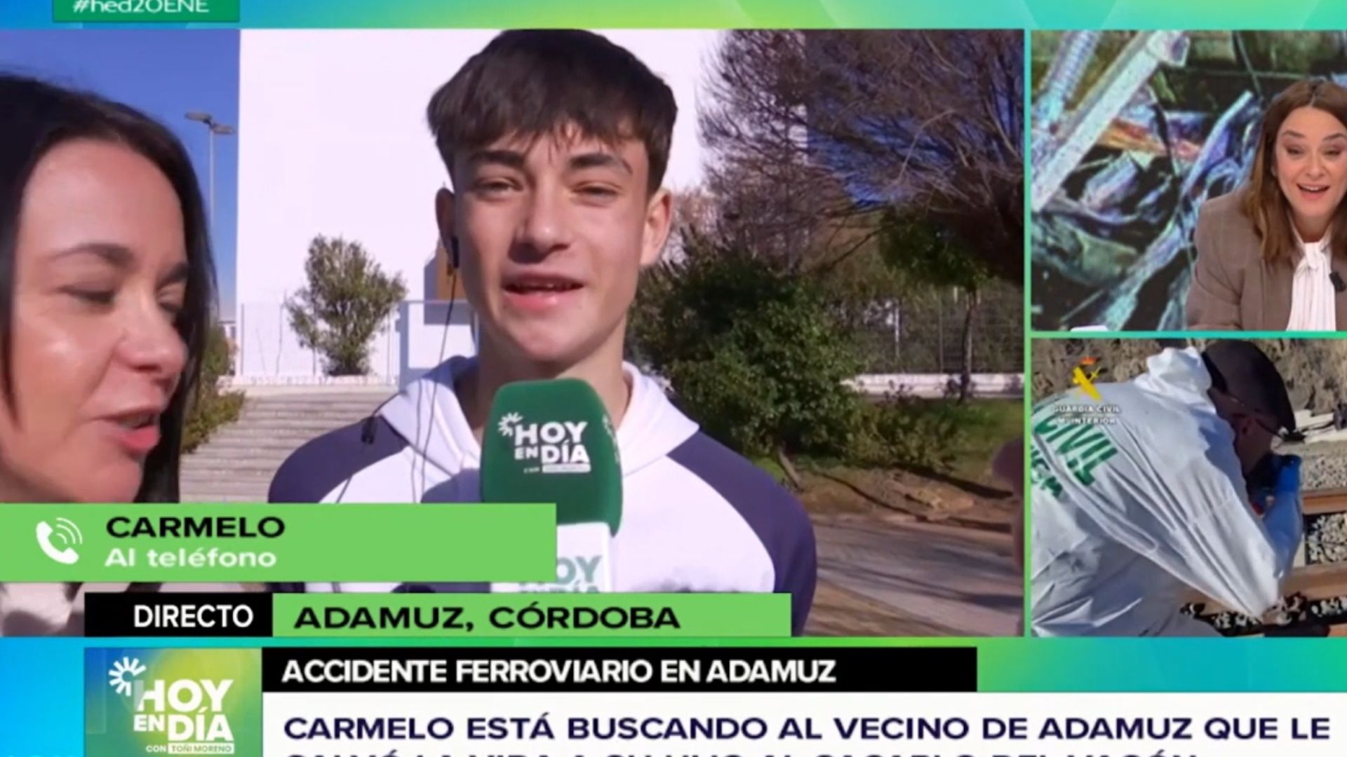 Julio, joven de 16 años en el programa 'Hoy en Día' de Canal Sur