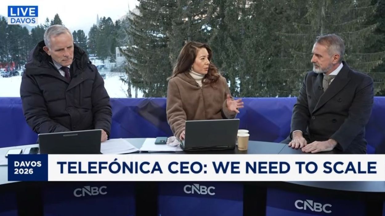El presidente de Telefónica, Marc Murtra, en el Foro de Davos. Servimedia.