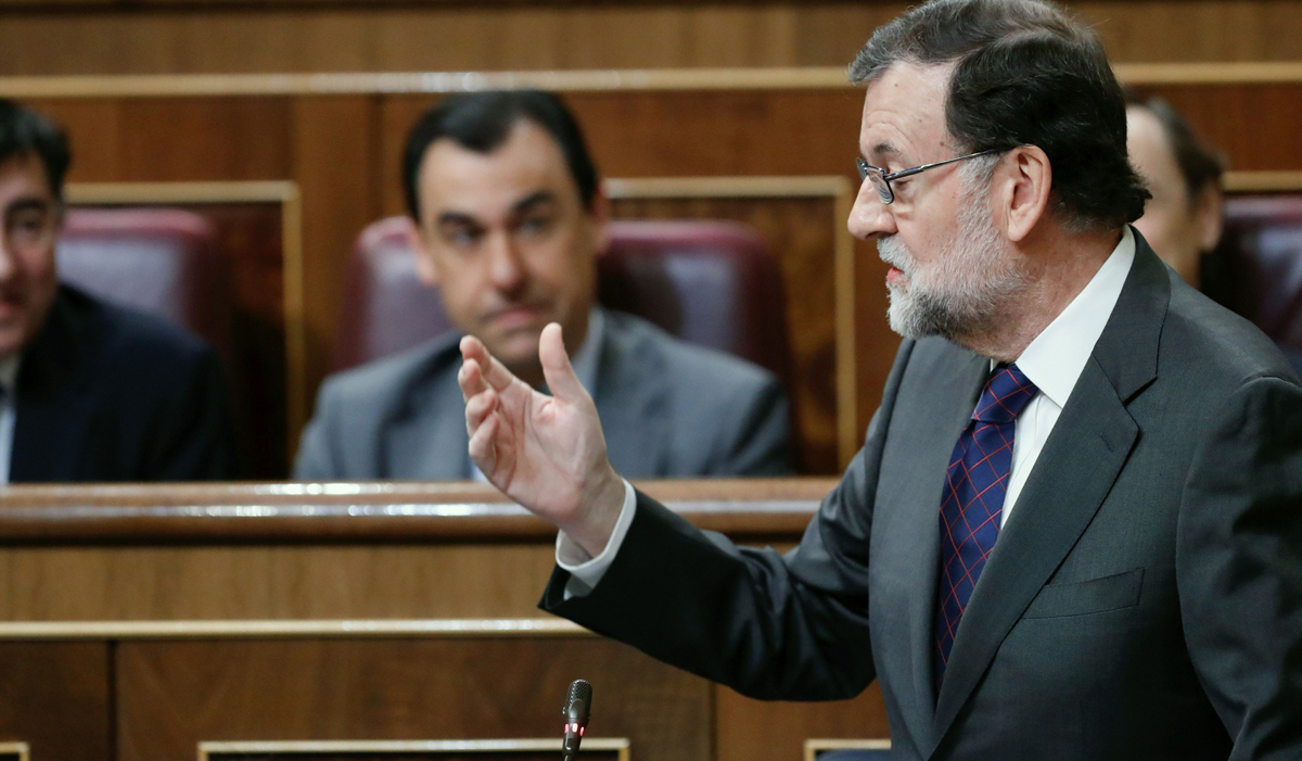 El presidente del Gobierno, Mariano Rajoy, durante una intervención en la sesión de control al Gobierno 