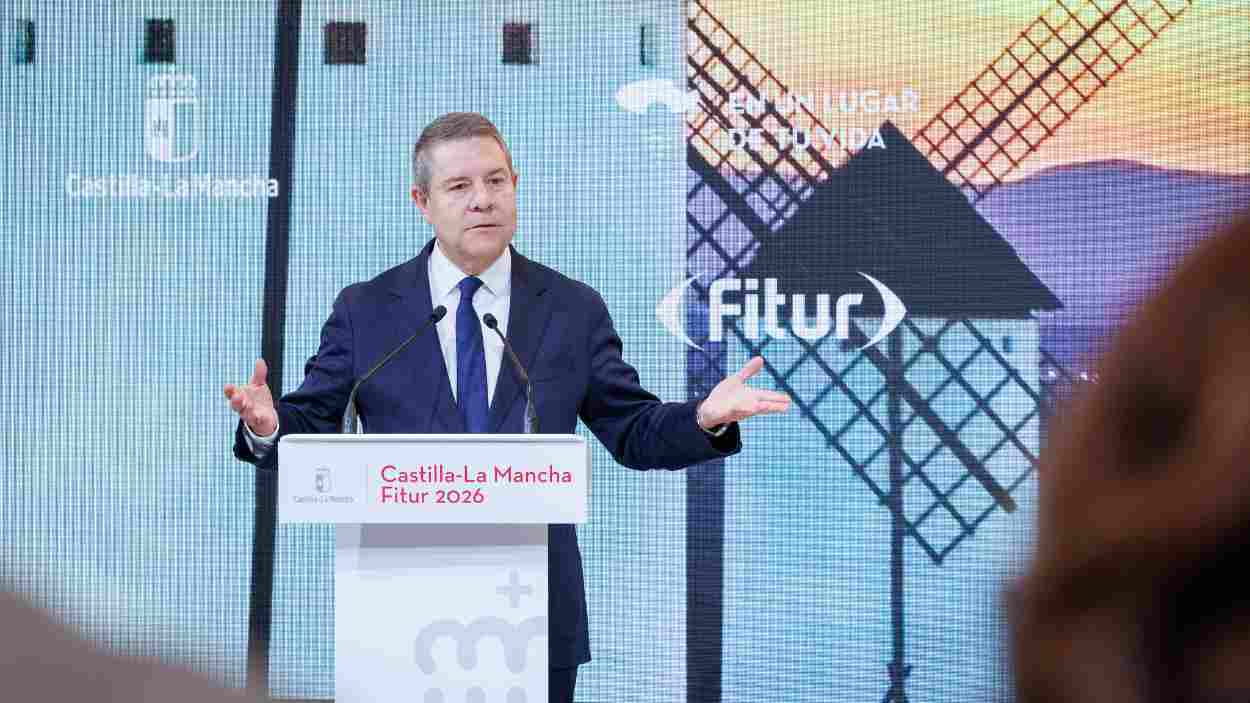El presidente de Castilla-La Mancha, Emiliano García-Page, durante su visita a Fitur. JCCM.