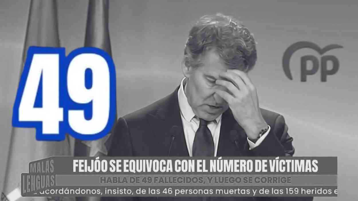 Alberto Núñez Feijóo durante su intervención desde la sede popular. ‘Malas Lenguas’