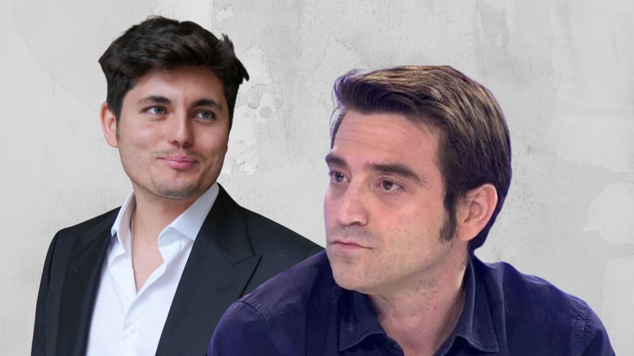 El agitador Vito Quiles y el fundador y periodista de EDA TV, Javier Negre. Elaboración propia.