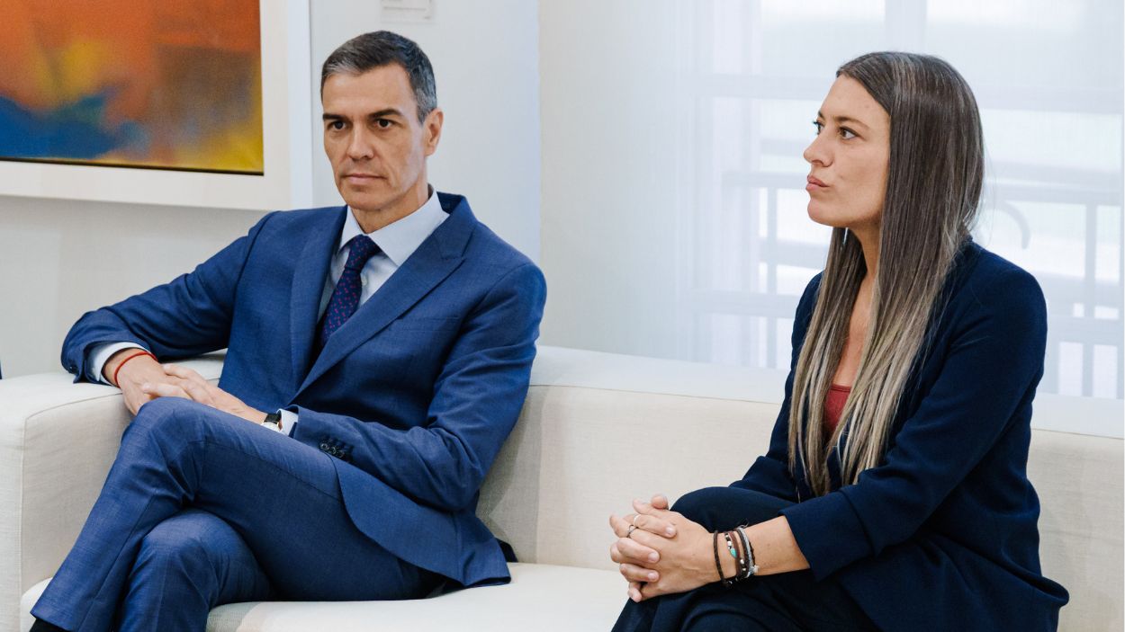 Pedro Sánchez y Miriam Nogueras. EP