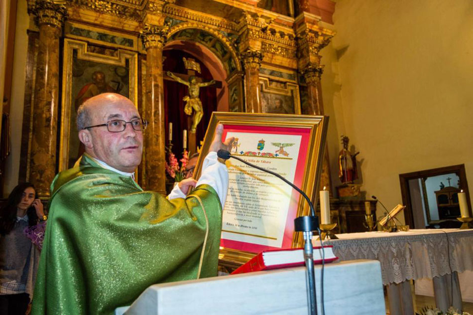 José Manuel Ramos en la parroquia de Tábara (León), donde recibió un homenaje el pasado mes de octubre