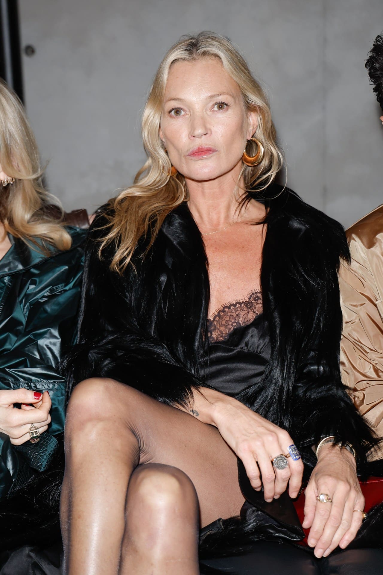 Kate Moss en Saint Laurent PFW