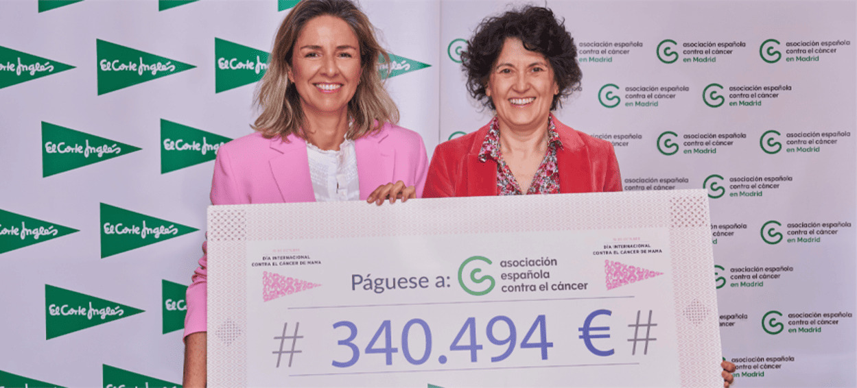 El Corte Inglés apoya la investigación contra el cáncer de mama con una donación de más de 340.000 euros. EL CORTE INGLÉS