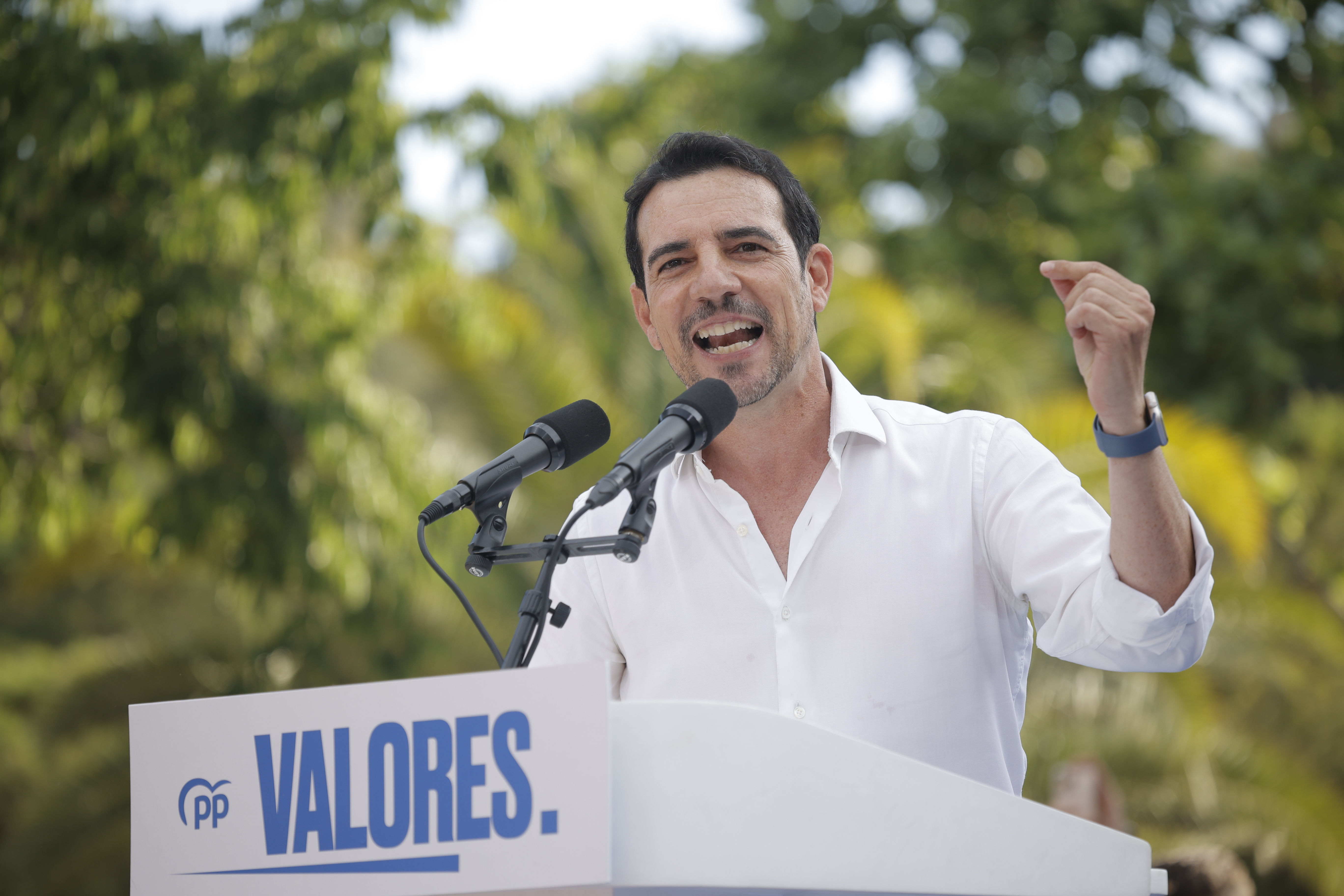 El alcalde de Castelldefels y diputado del Parlament, Manu Reyes, interviene durante un acto del Partido Popular, a 31 de mayo de 2025. Kike Rincón / EP