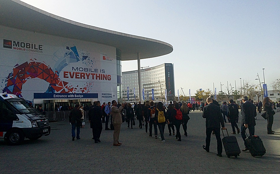 Imagen de uno de los accesos al MWC de Barcelona de 2016