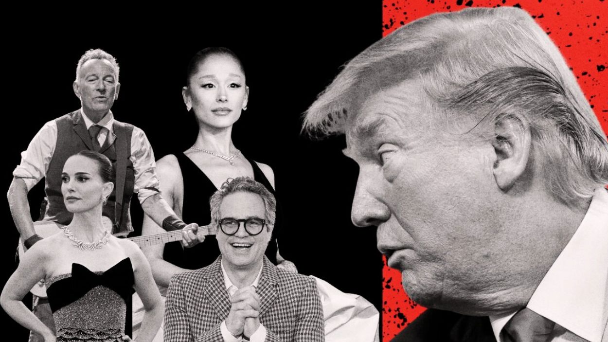 Ilustración de algunas de las personalidades de la cultura que han condenado las acciones del ICE de Trump. Elaboración propia