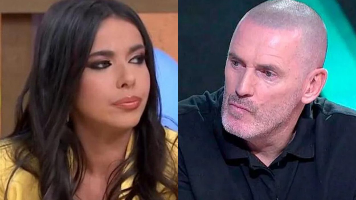 Sarah Santaolalla y el líder de Desokupa, Daniel Esteve