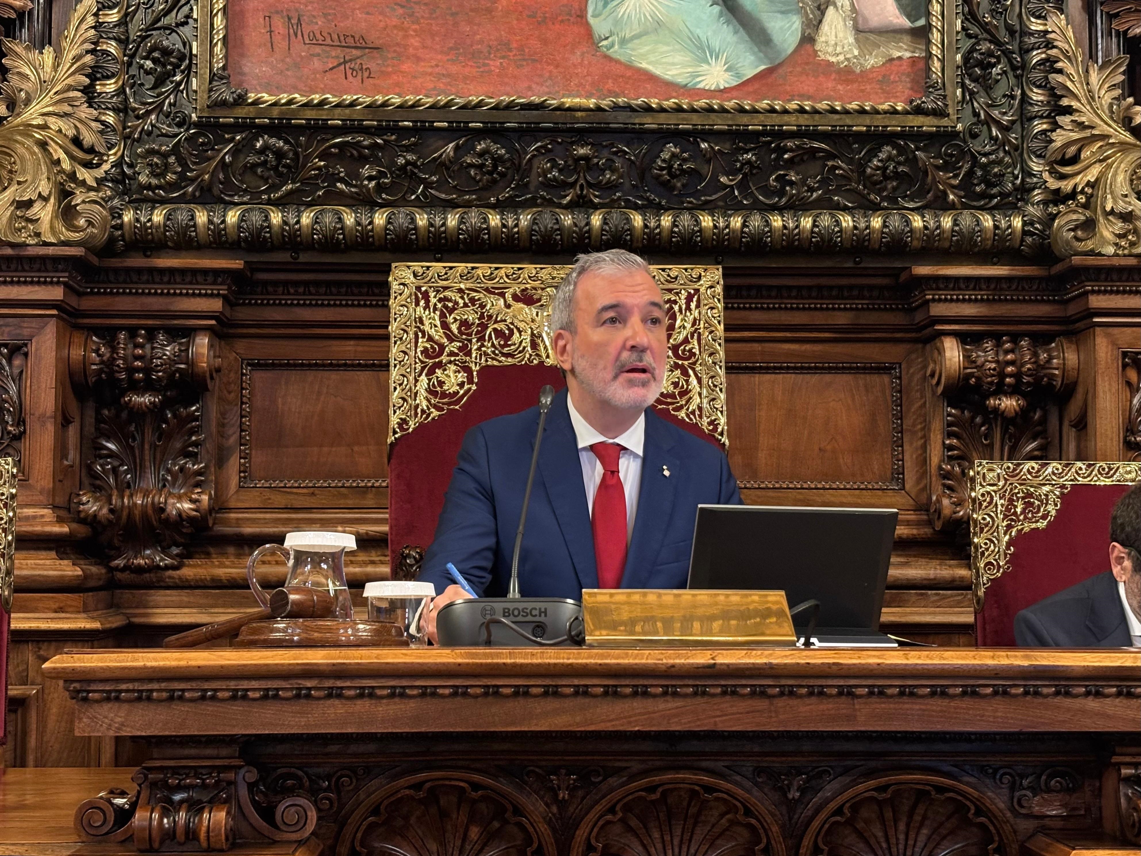 El alcalde de Barcelona, jaume Collboni, preside el pleno municipal del 30 de enero de 2026. EUROPA PRESS
