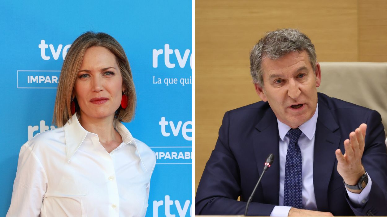 Fotomontaje de la periodista Silvia Intxaurrondo y el presidente del PP, Alberto Núñez Feijóo. Elaboración propia.