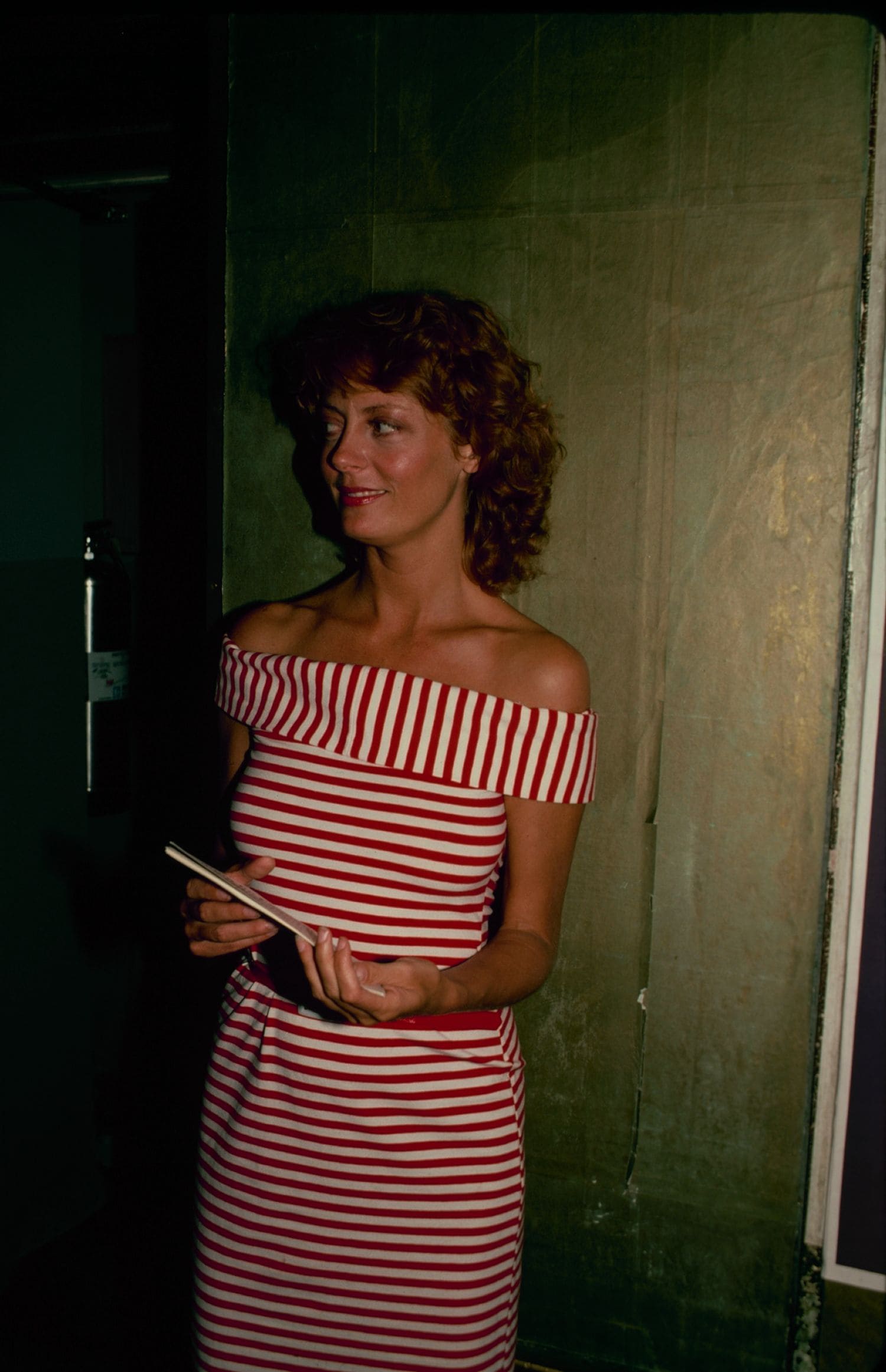 Susan Sarandon está espectacular con este vestido de rayas al más puro estilo Bardot que combina a la perfección con su bronceado. 