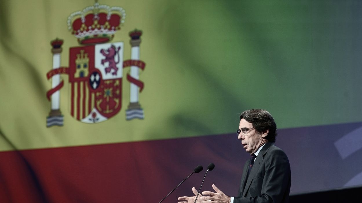 El expresidente del Gobierno, José María Aznar, en la clausura del congreso del Partido Popular Europeo (PPE). EP/Archivo.