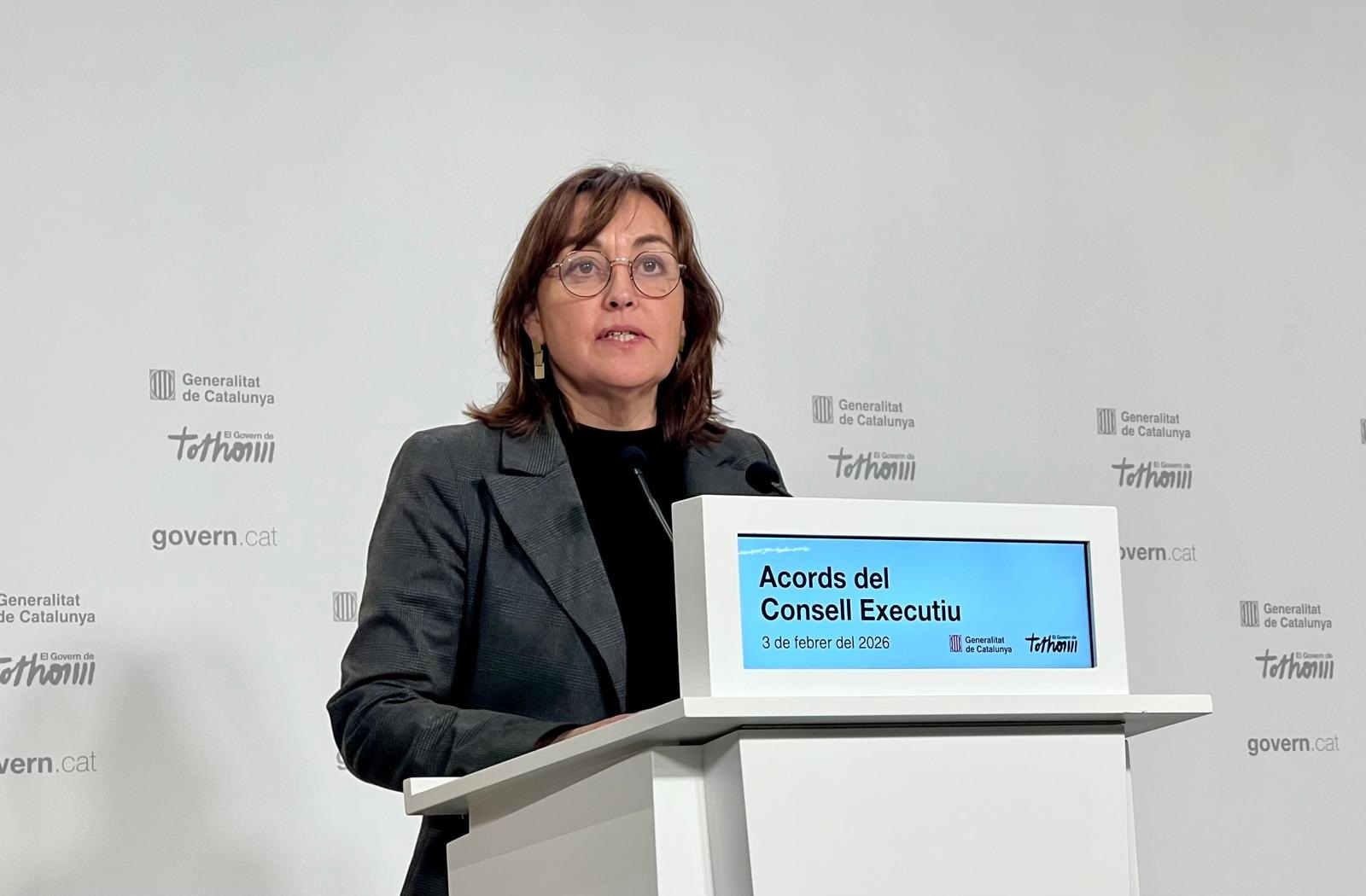 La consellera de Territorio, Vivienda y Transición Ecológica y portavoz del Govern, Sílvia Paneque, en la rueda de prensa tras el Consell Executiu del 3 de febrero de 2026. EUROPA PRESS