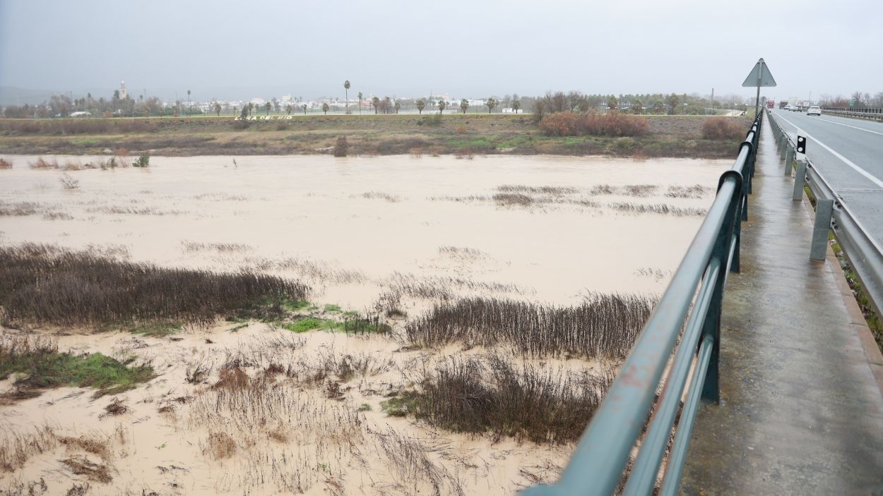 guadalquivir paso localidad sevillana lora río efectos borrasca leonardo