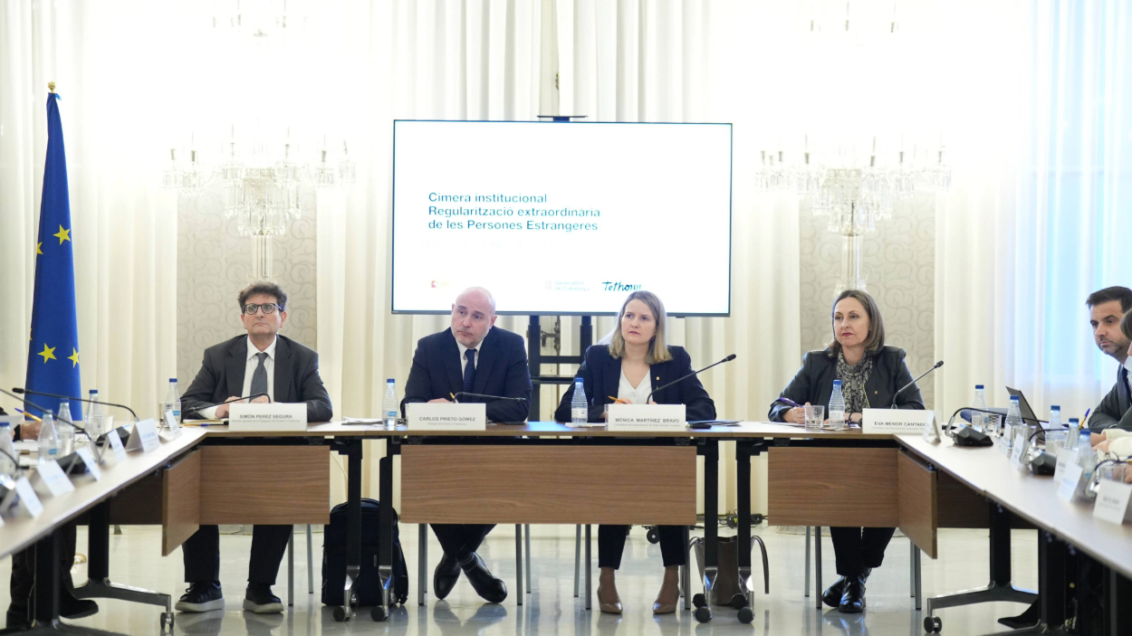 Cumbre de la Generalitat de Cataluña con la delegación del Gobierno sobre la regularización extraordinaria de migrantes. David Zorrakino / EP