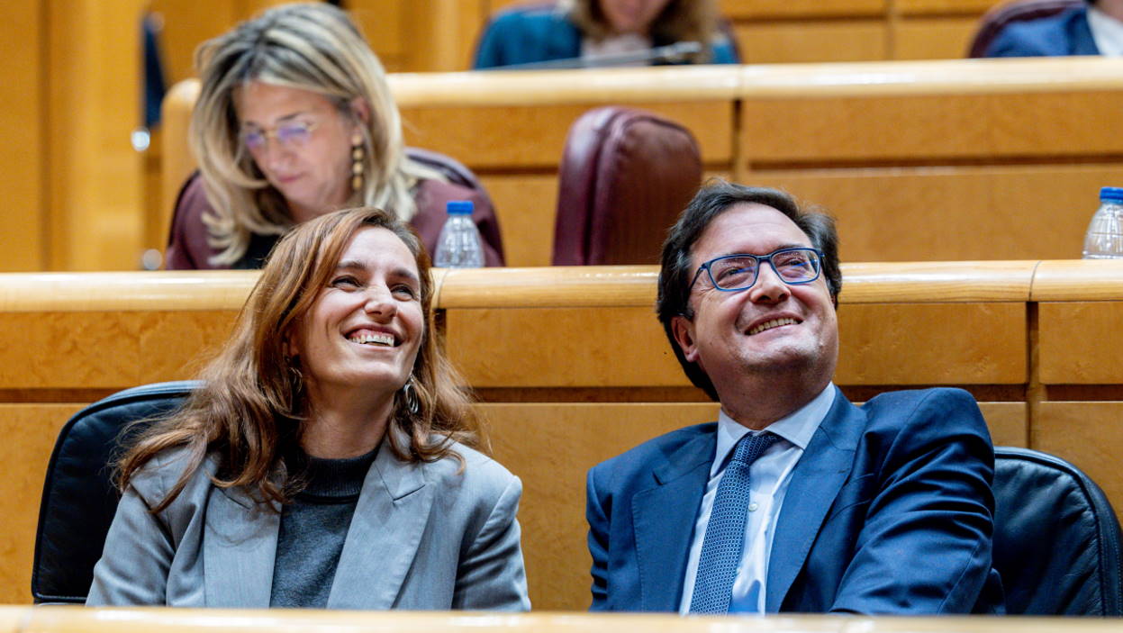 Los ministros y líderes de Más Madrid y el PSOE de Madrid, Mónicar Garcia y Óscar López. EP.