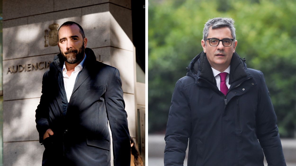 Bolaños anuncia una querella contra Aldama por el bulo aireado por Naranjo y el PP. Montaje de elaboración propia.