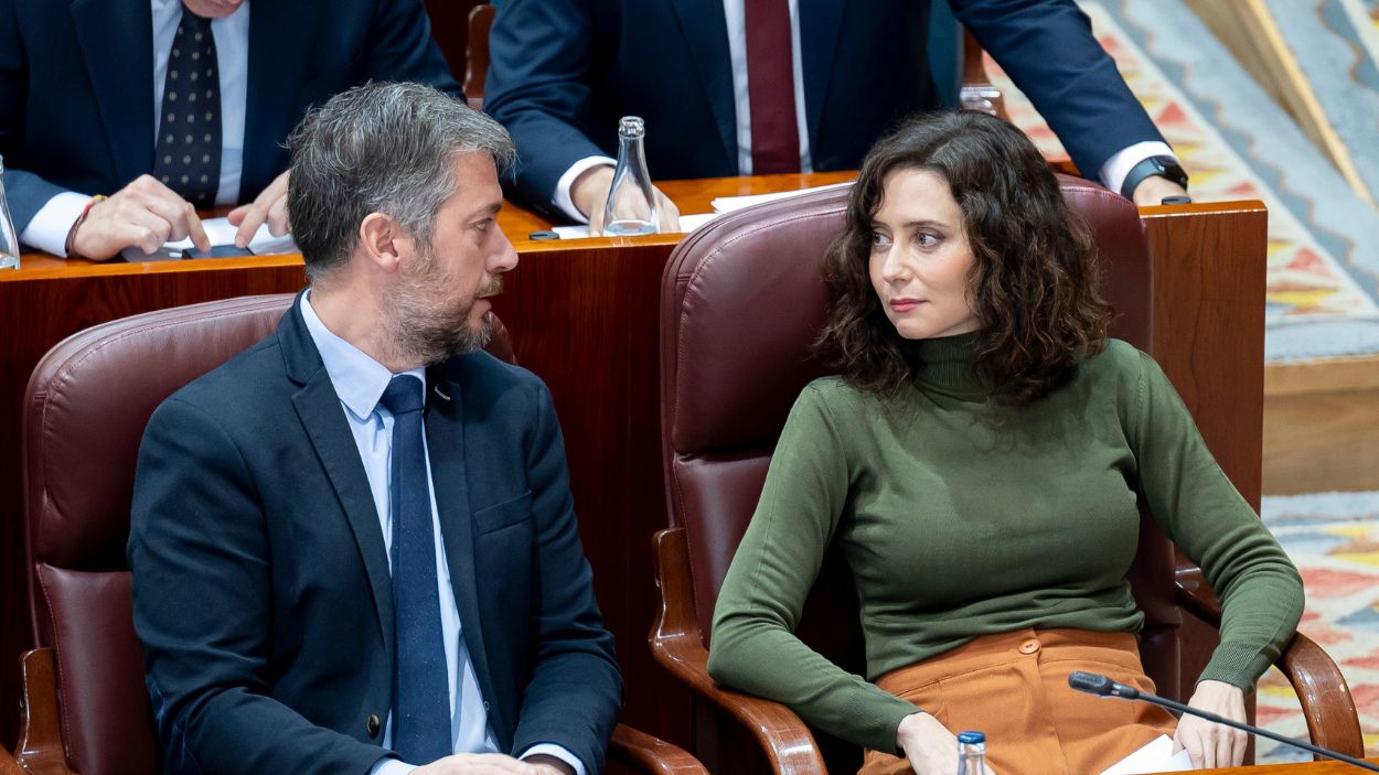 La presidenta de la Comunidad de Madrid, Isabel Díaz Ayuso, en la Asamblea. EP