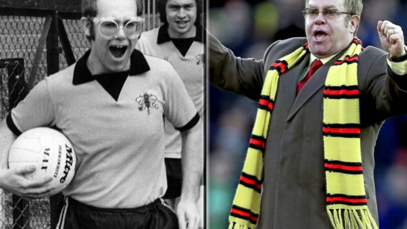 Elton John durante sus etapas como presidente del Watford