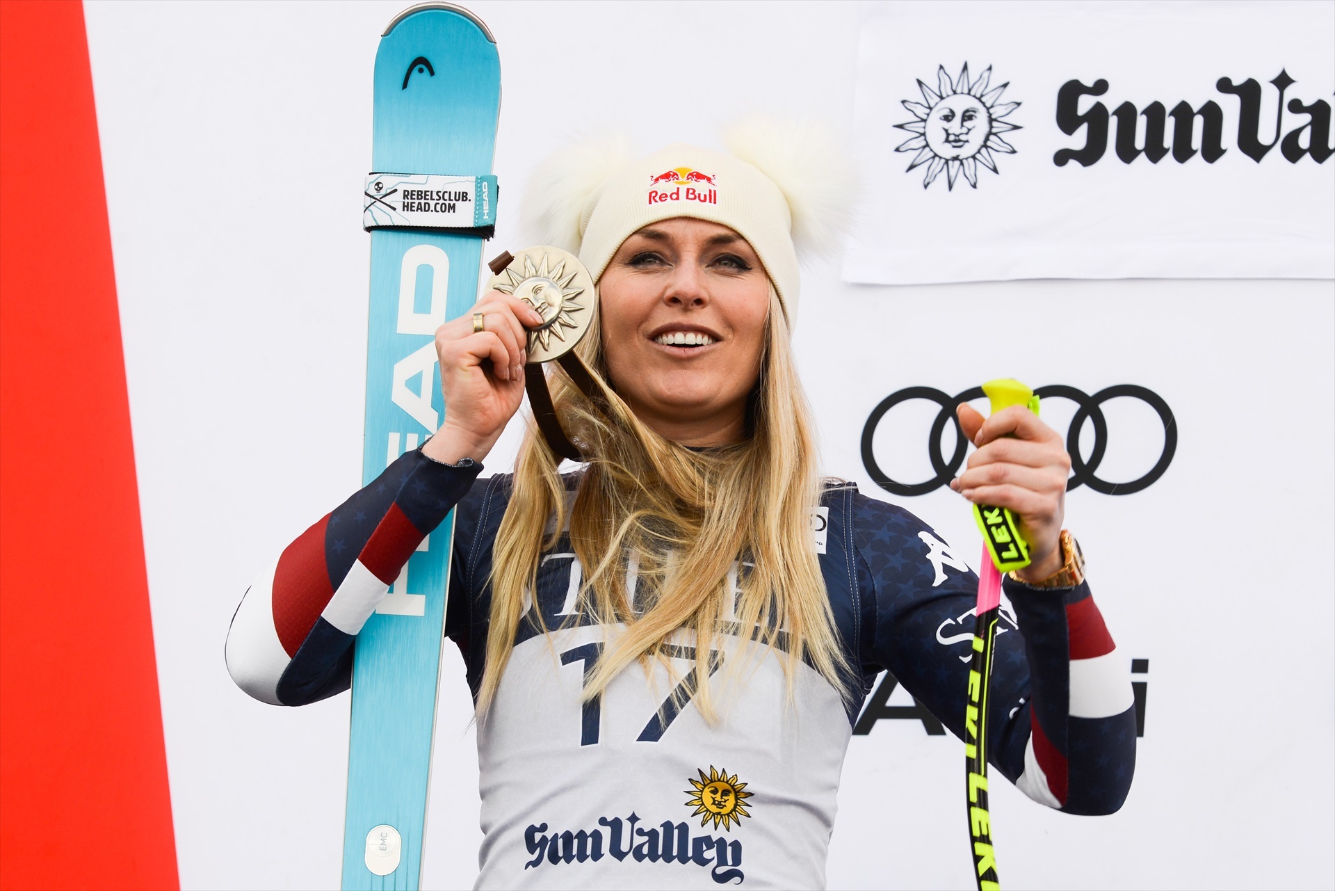 Lindsey Vonn celebrando la plata conseguida| EP