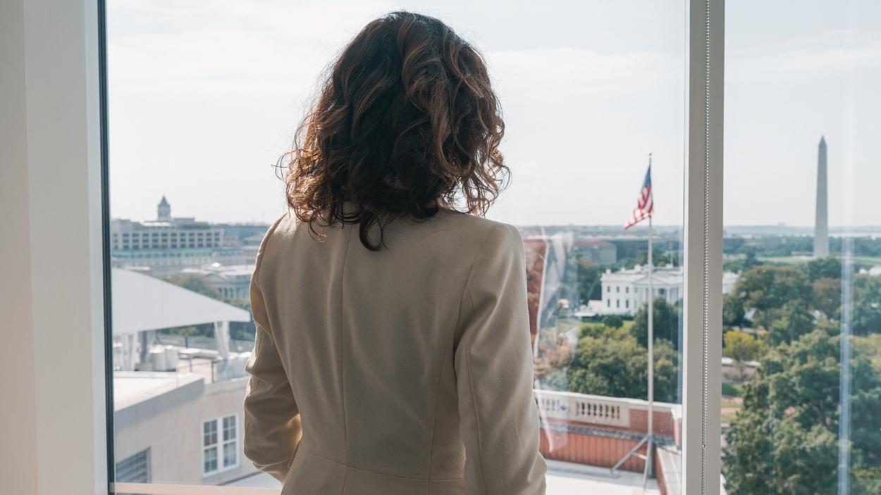 La presidenta de la Comunidad de Madrid, Isabel Díaz Ayuso, durante un viaje a Washington (EEUU). EP/Archivo.