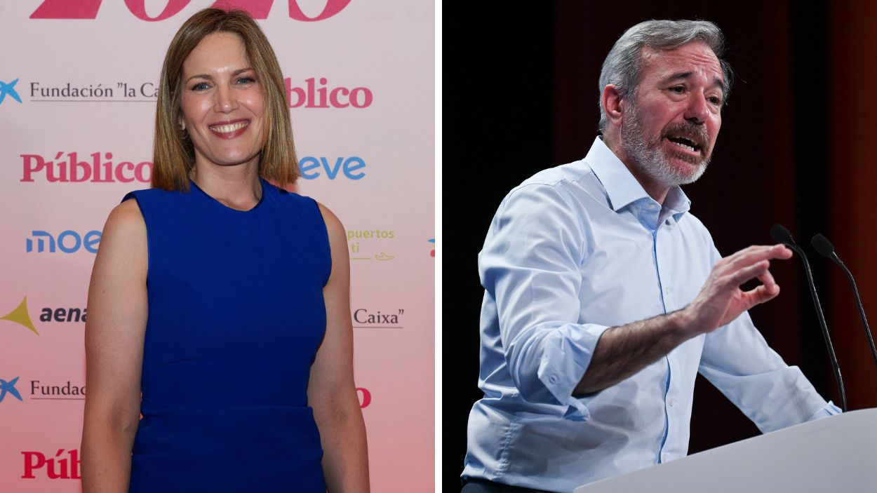 Fotomontaje de la periodista Silvia Intxaurrondo y el presidente de Aragón, Jorge Azcón. EP.