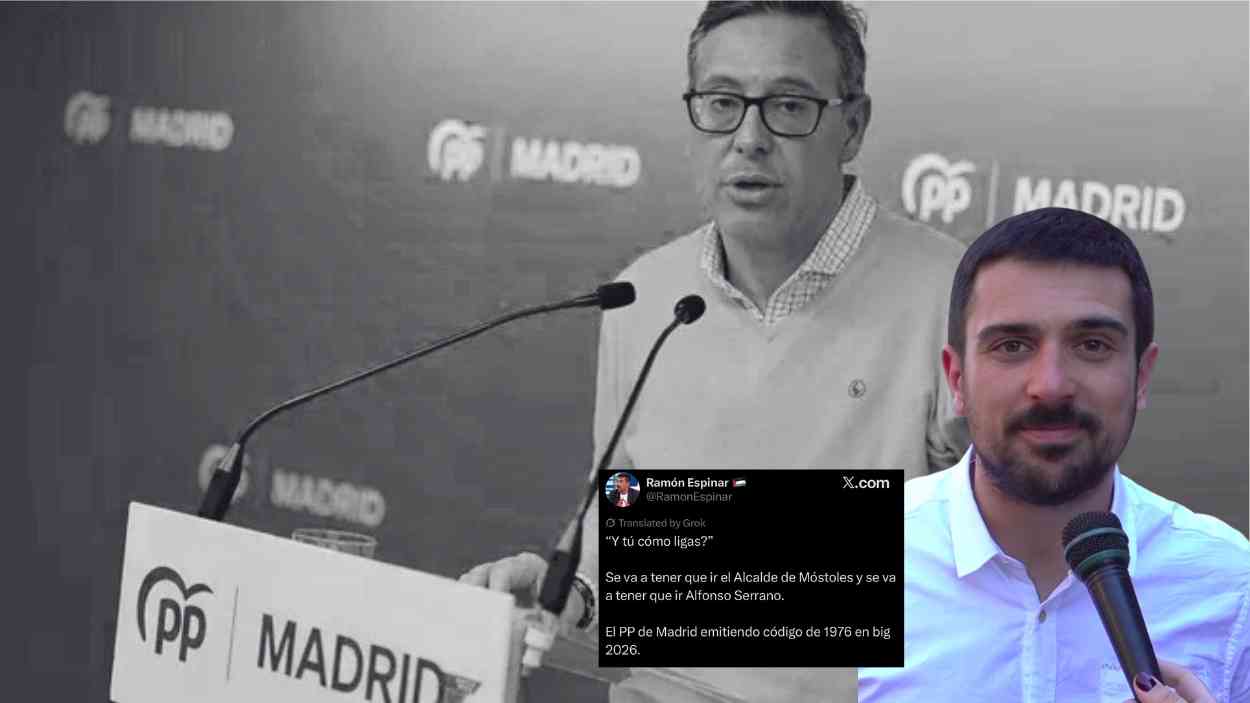 La reacción de Ramón Espinar a las palabras del dirigente del PP, Alfonso Serrano, en su perfil oficial de X. 