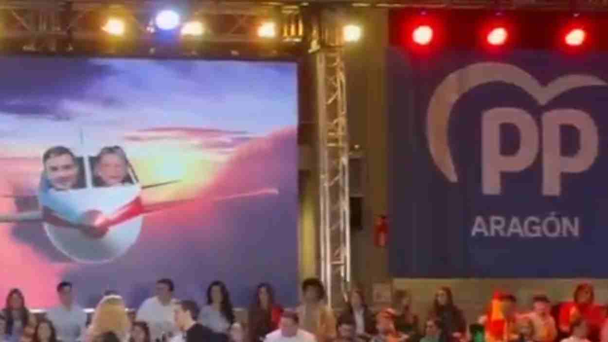 Los Meconios en el acto del PP en Aragón. Redes Sociales