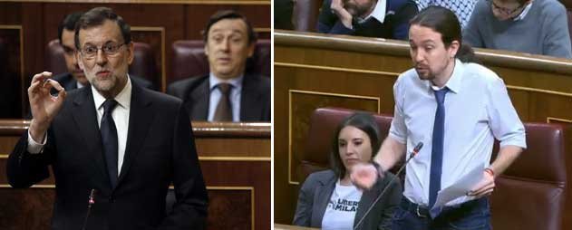 Mariano Rajoy y Pablo Iglesias durante la sesión de control al Gobierno