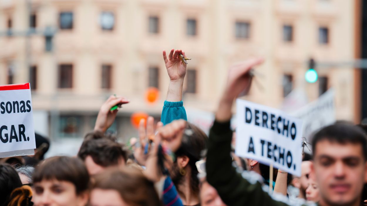 Manifestación por el derecho a una vivienda digna en Madrid. EP.