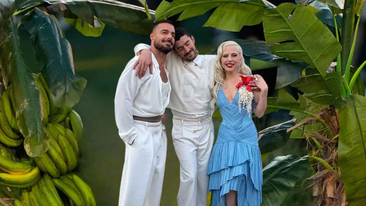 Ricky Martin, Lady Gaga y Bad Bunny durante el Super Bowl