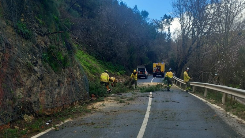 Bomberos del Infoca trabajando durante el temporal