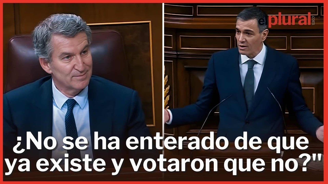 Feijóo sufre un nuevo lapsus en el Congreso y Sánchez lo retrata