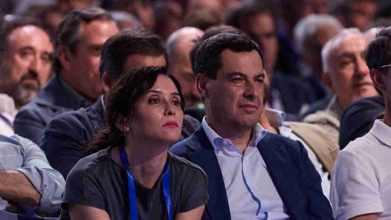 Ayuso y Moreno Bonilla, criticados por su baja inversión en educación. EP