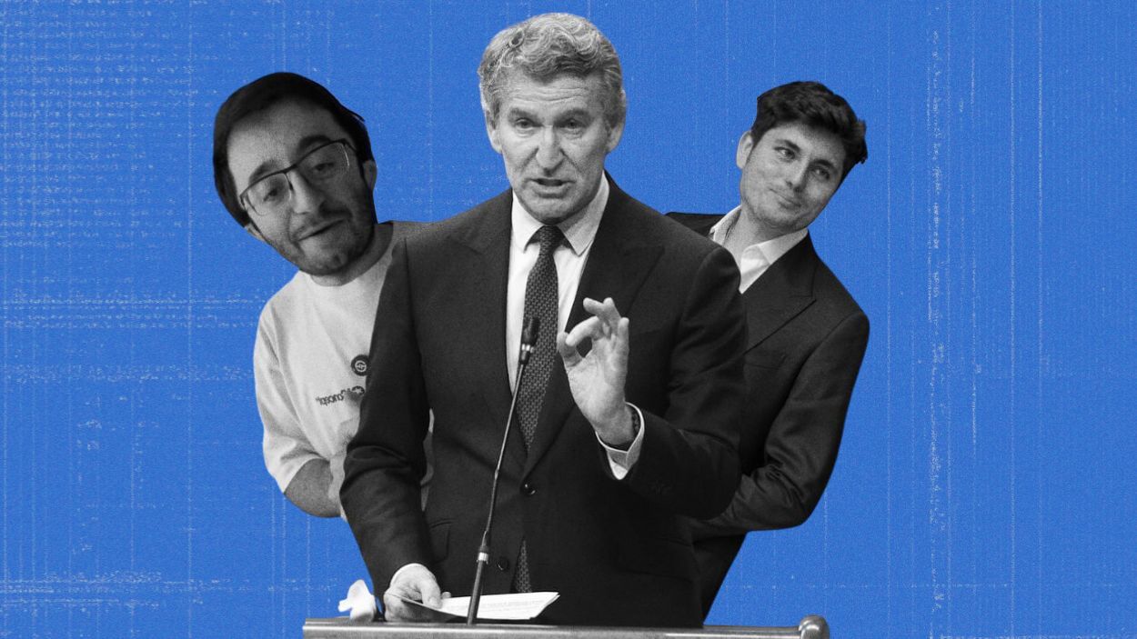 Ilustración de Martín Palomino, Alberto Núñez Feijóo y Vito Quiles. Ilustración propia