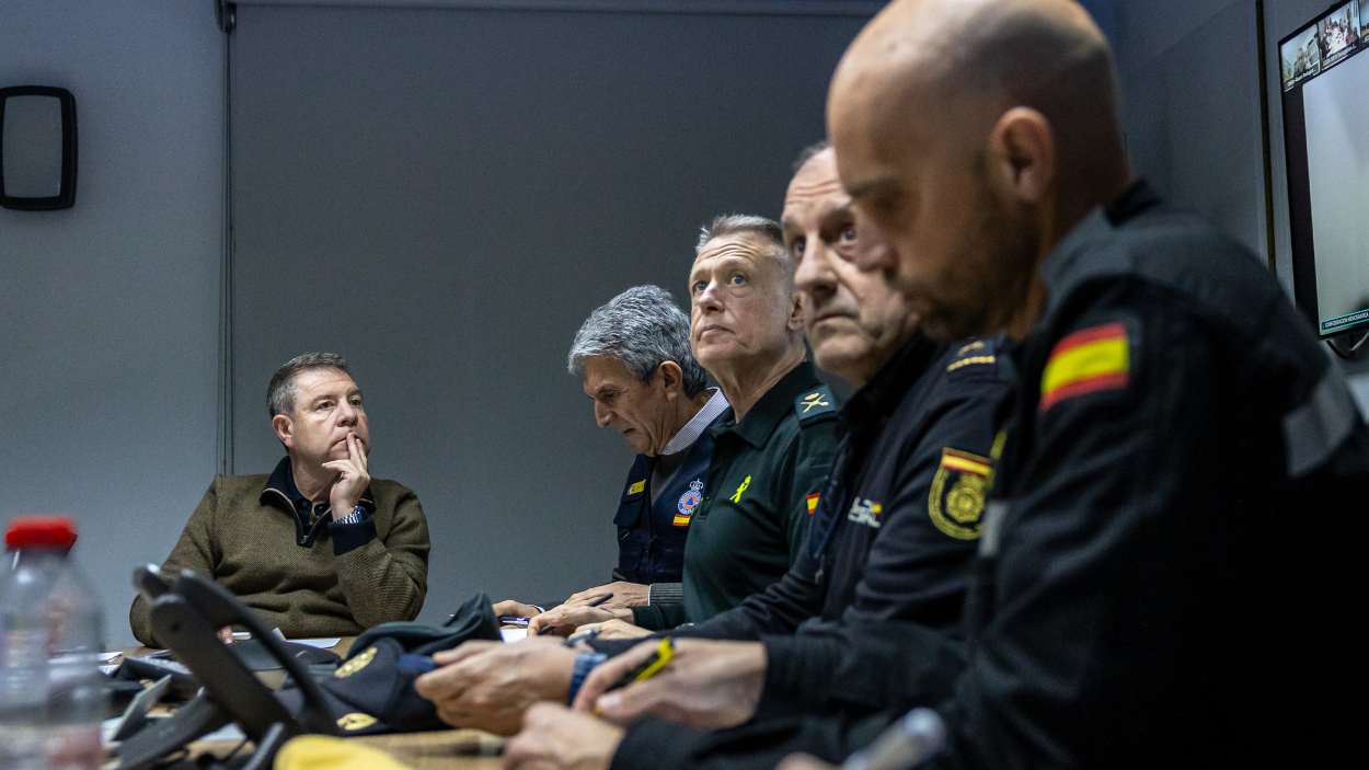 Reunión del Centro de Coordinación Operativa Integrada (CECOPI), tras la elevación a nivel 2 del PRICAM. JCCM.