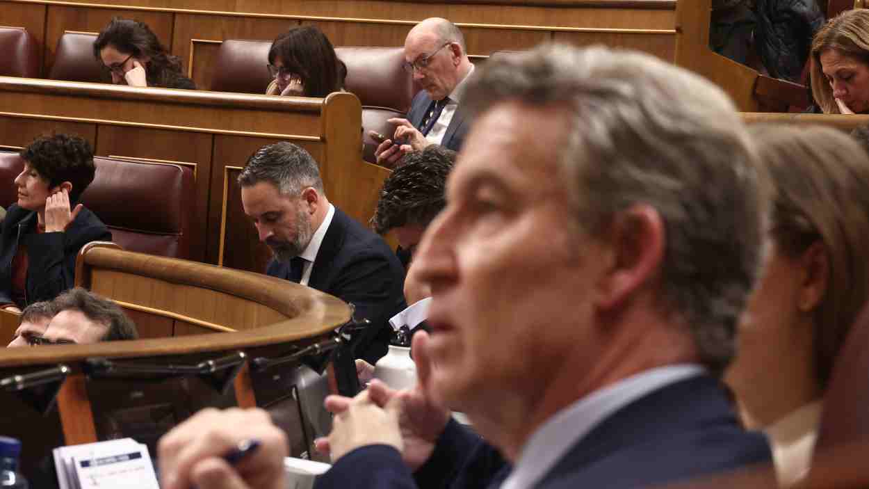 Feijóo y Abascal en el Congreso. EP