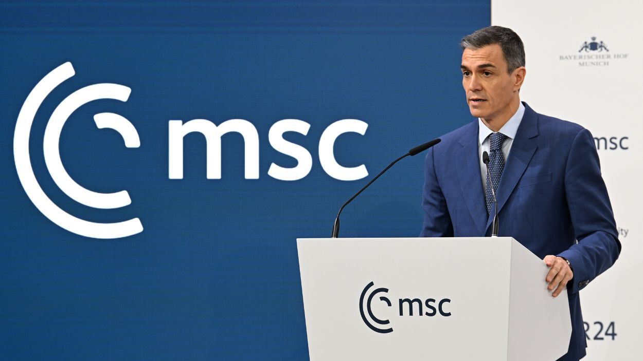 El presidente del Gobierno, Pedro Sánchez, interviene en la Conferencia de Seguridad de Múnich. EP. 