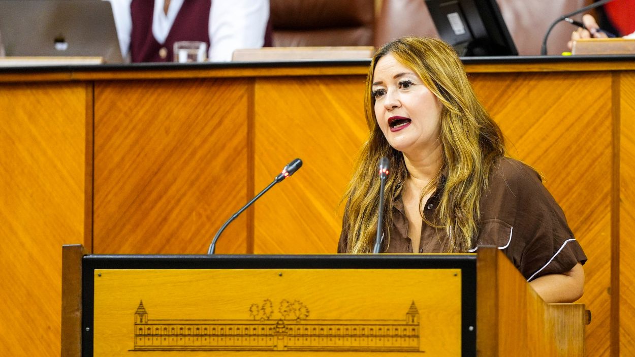 Verónica Pérez, portavoz socialista, interviniendo en el Parlamento de Andalucía / Archivo EP 