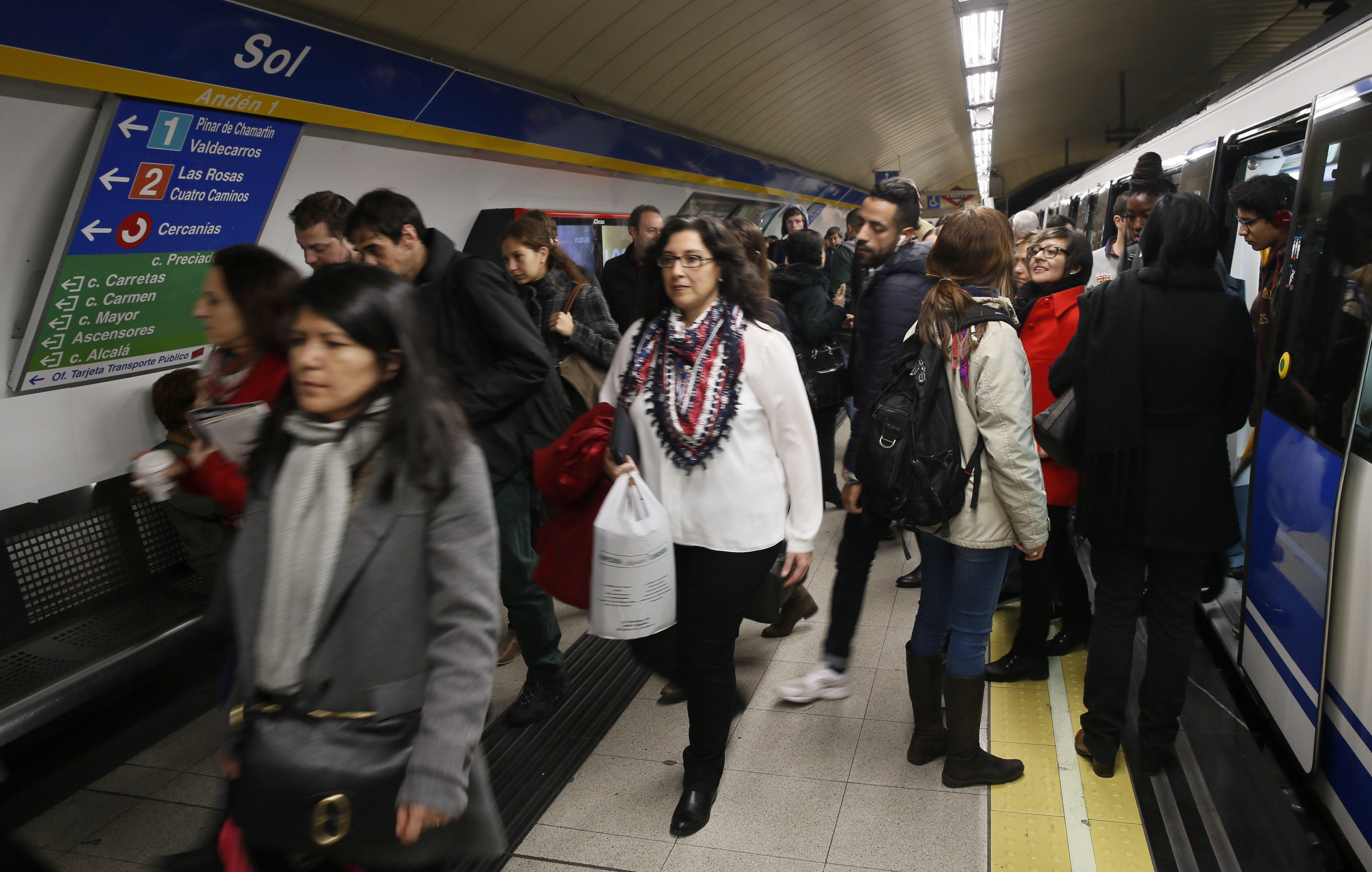 Una imagen del Metro de Madrid durante una jornada de paros.
